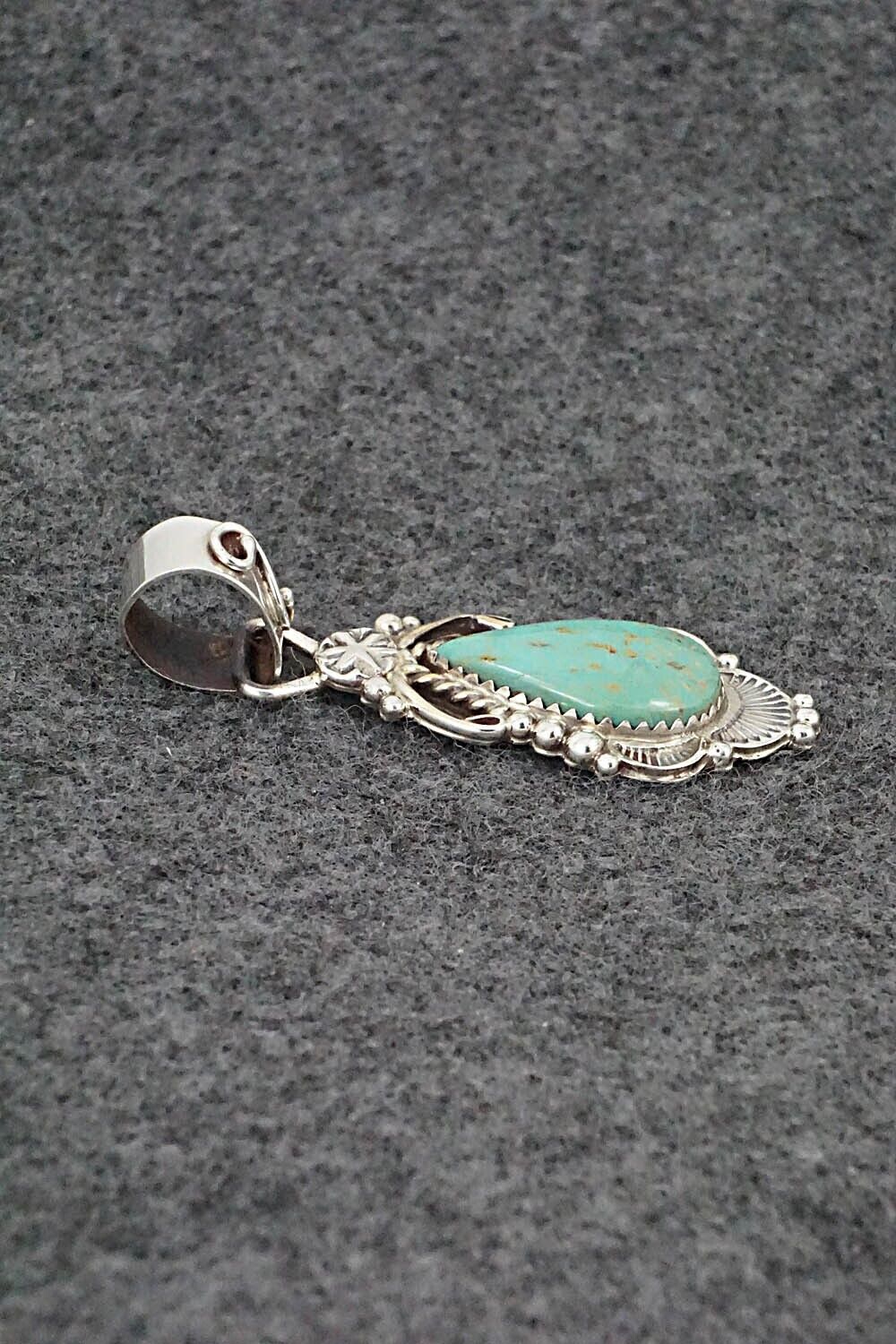 Turquoise & Sterling Silver Pendant & Earrings Set - Anthony Brown