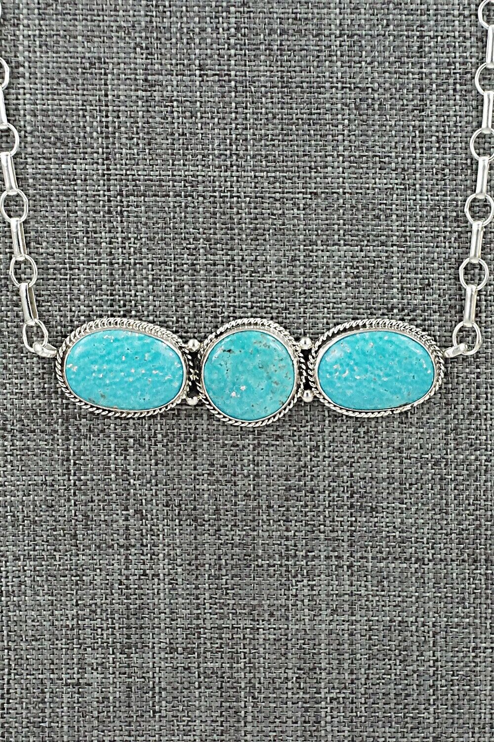 Turquoise & Sterling Silver Necklace and Earrings Set - Rena Begay