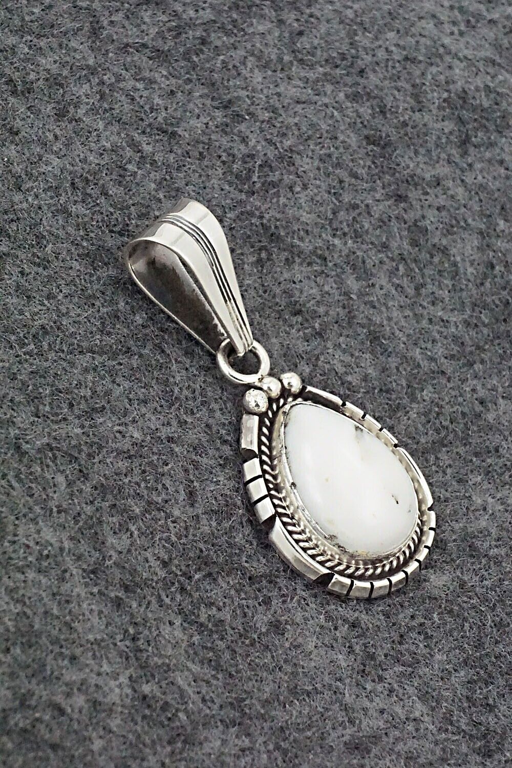 White Buffalo & Sterling Silver Pendant - Samuel Yellowhair