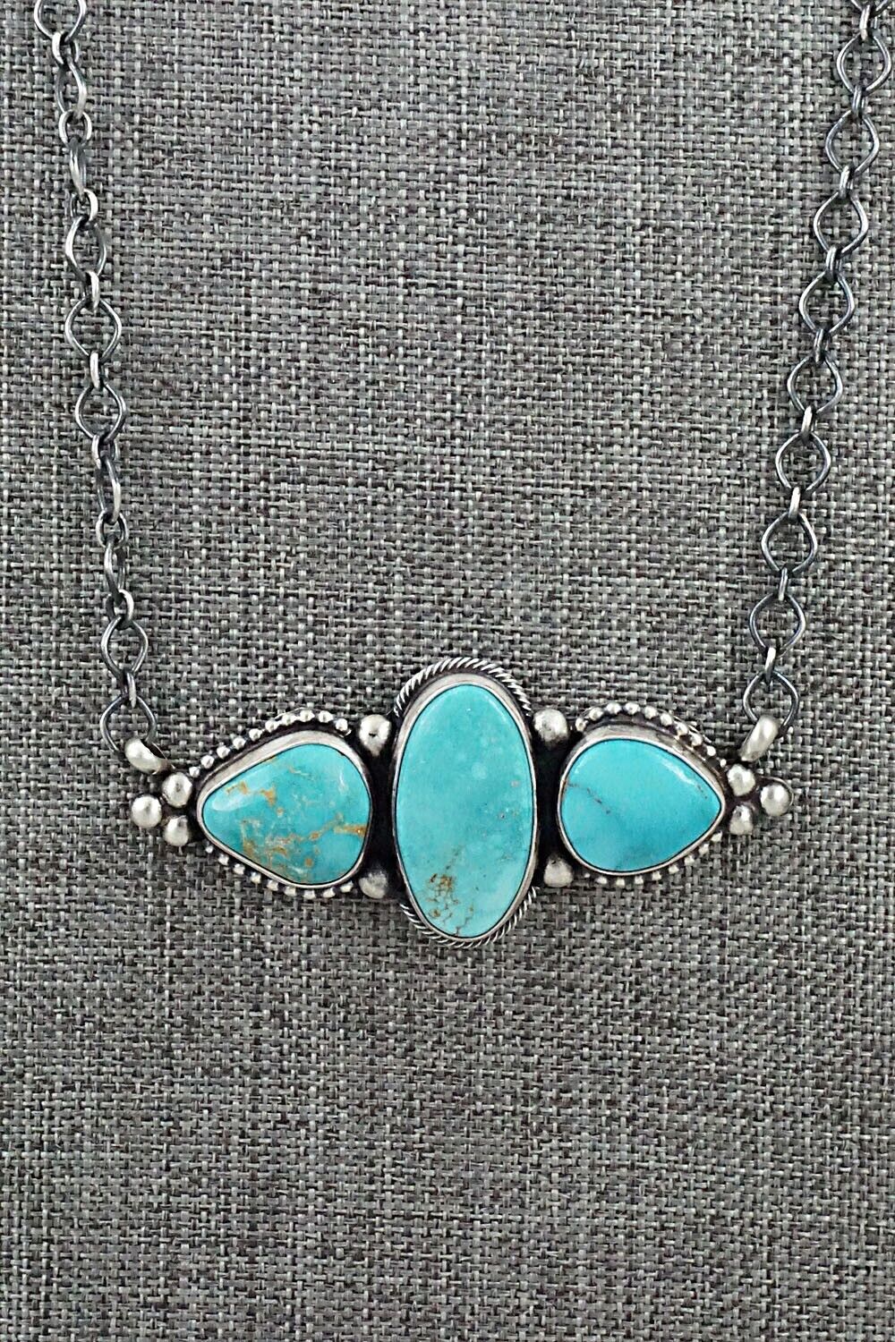 Turquoise & Sterling Silver Necklace - Darrin Livingston