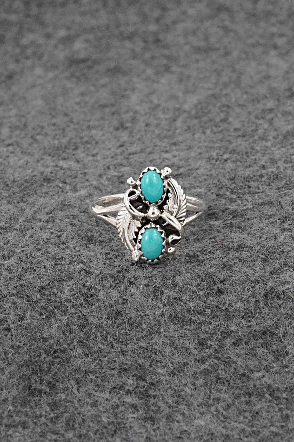 Turquoise and Sterling Silver Ring - Judy Largo - Size 7.75