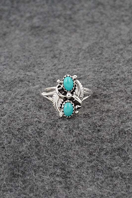 Turquoise and Sterling Silver Ring - Judy Largo - Size 7.75