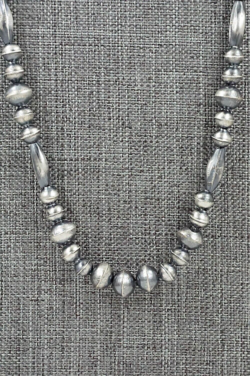 Sterling Silver Navajo Pearl Necklace 24" - Vintage