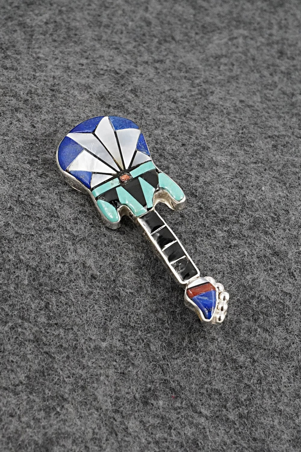 Multi-Stone & Sterling Silver Pendant/Pin - Ola Eriacho