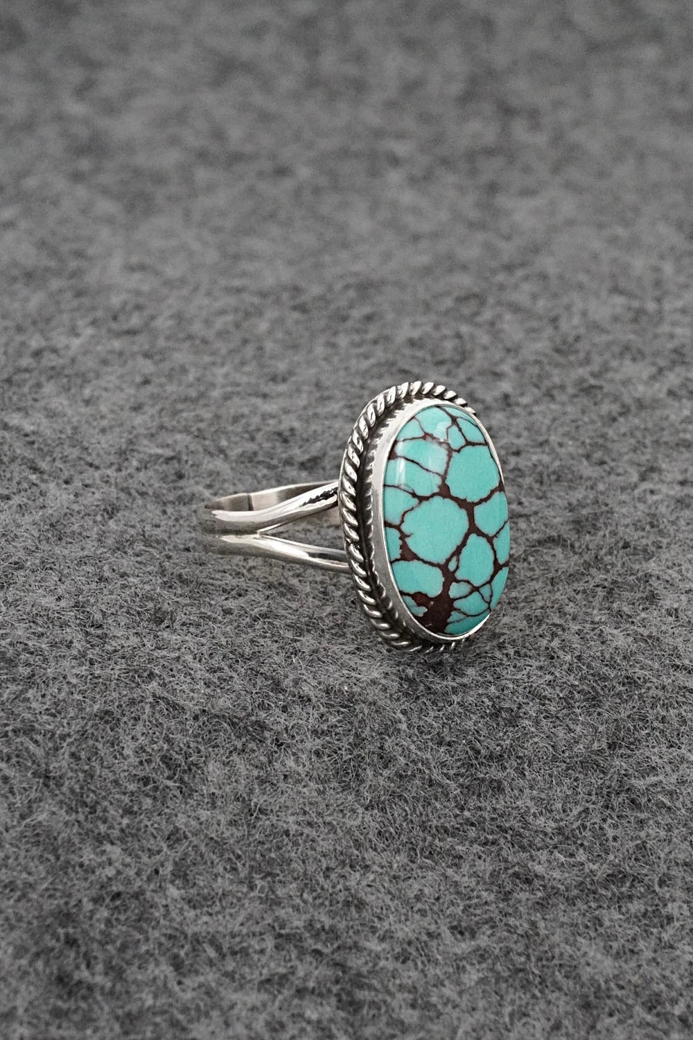 Turquoise & Sterling Silver Ring - Eugene Gruber - Size 8