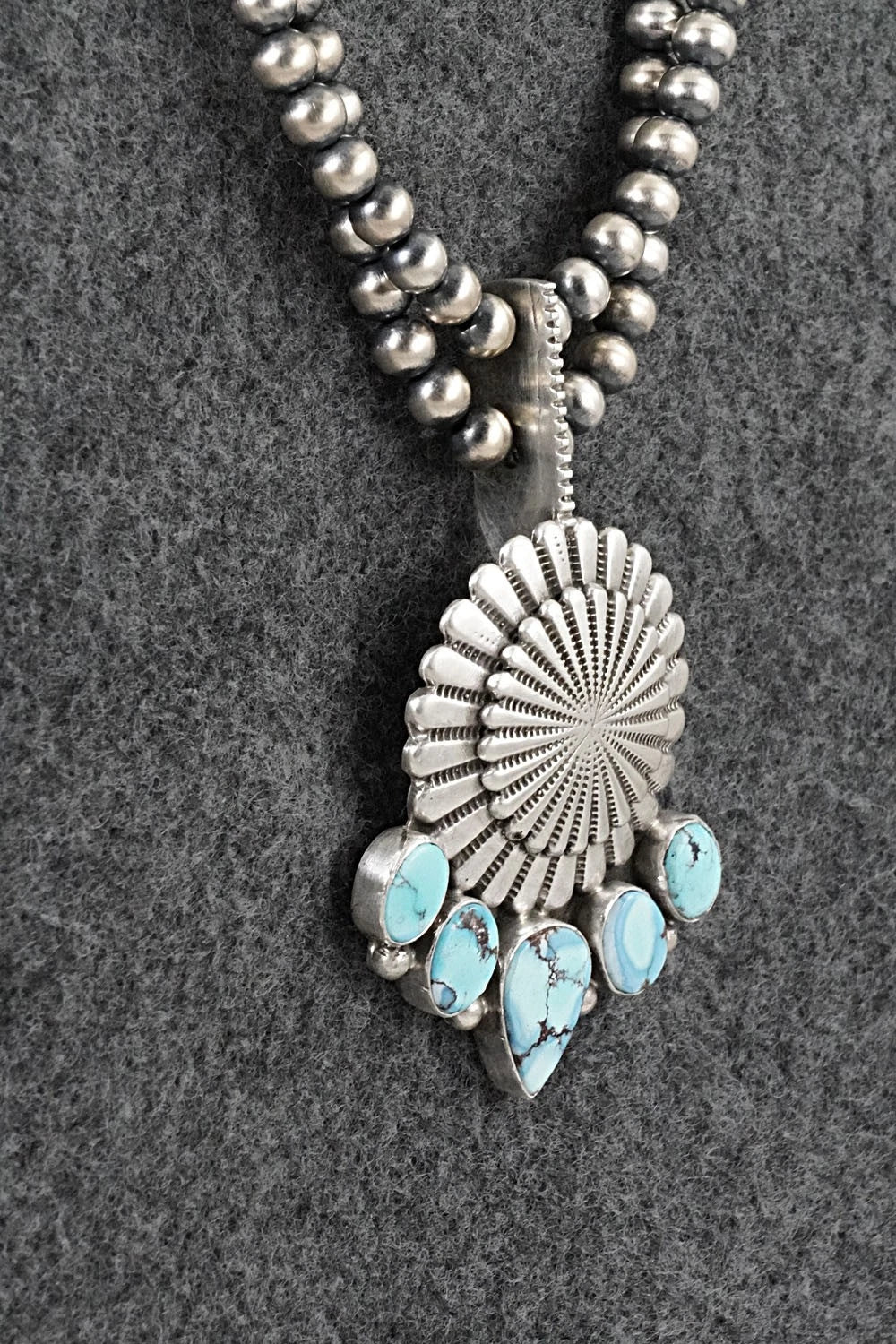 Turquoise & Sterling Silver Necklace - Tom Lewis