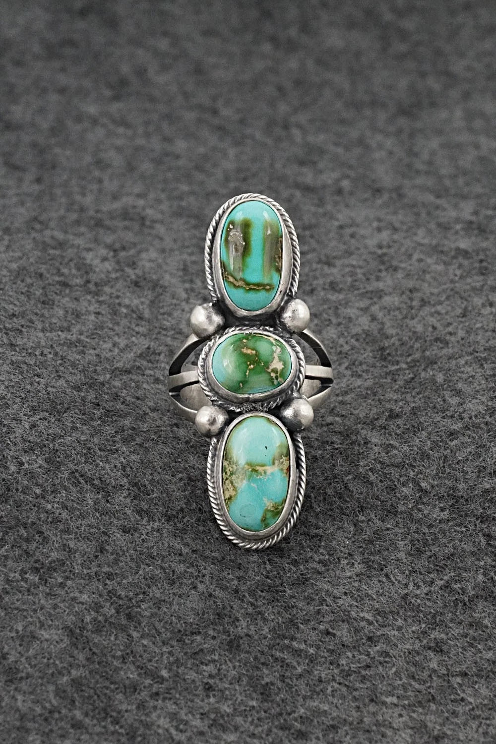Turquoise & Sterling Silver Ring - Bobby Johnson - Size 7.5