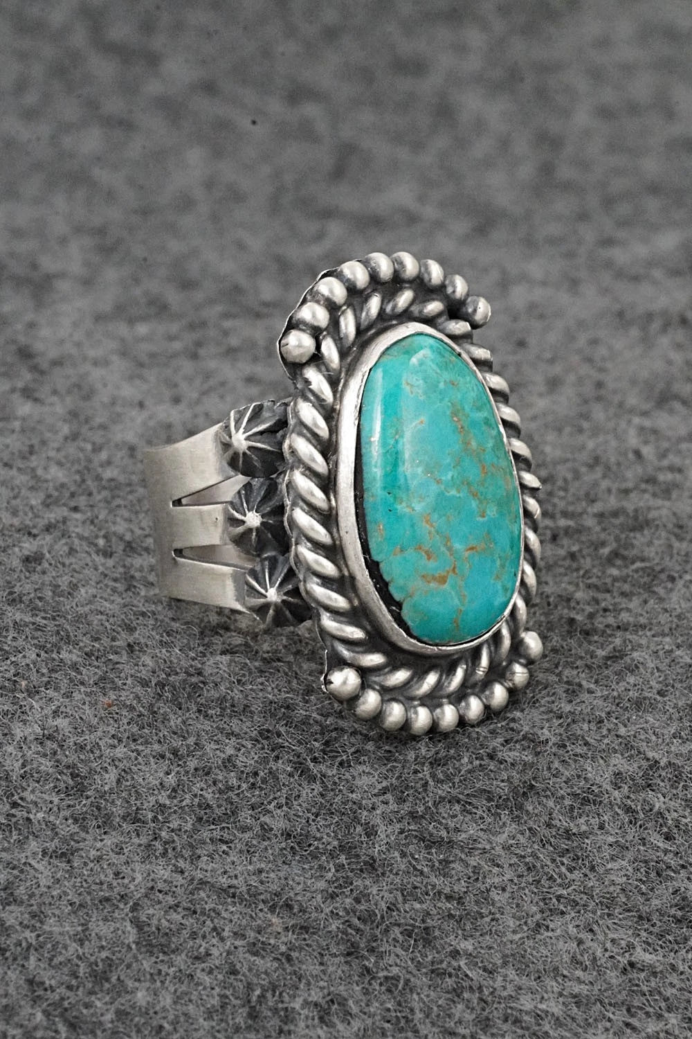 Turquoise & Sterling Silver Ring - Darrin Livingston - Size 8.5