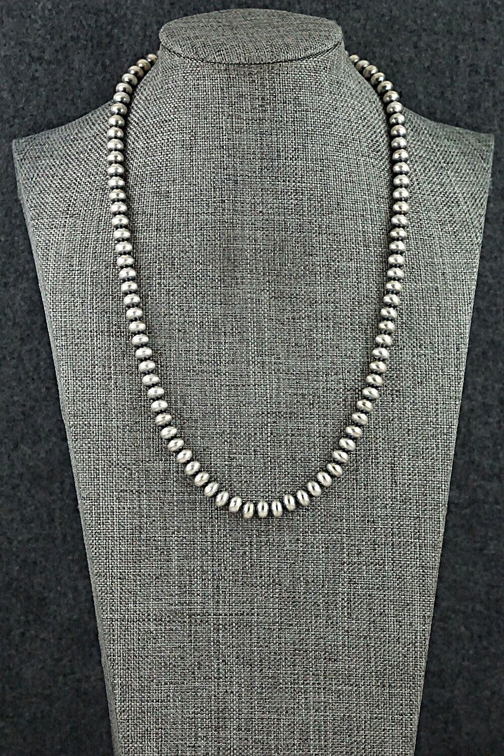 Sterling Silver Navajo Pearl Necklace 18" - Dorinda Mariano