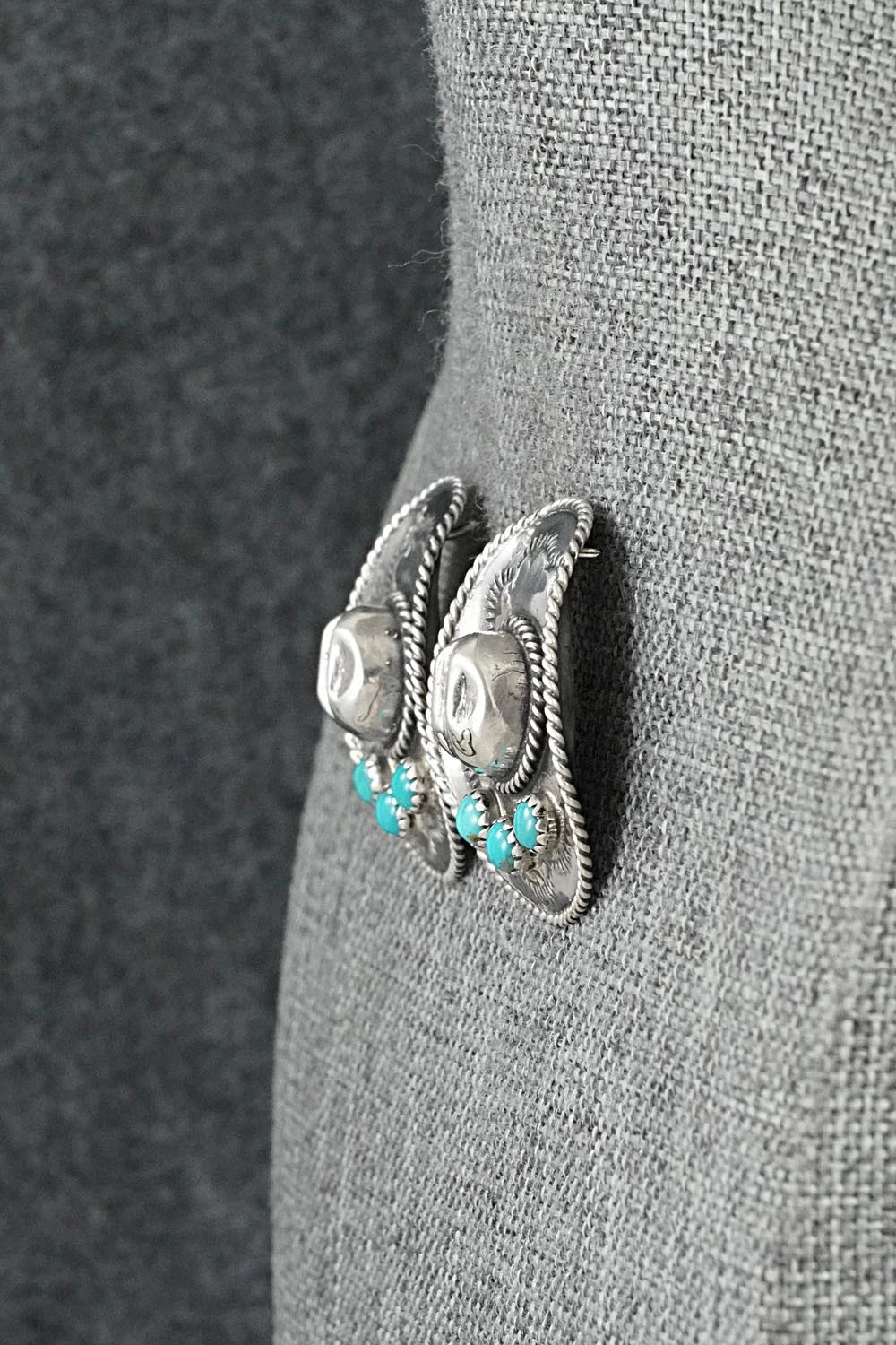 Turquoise & Sterling Silver Earrings - Bobby Platero
