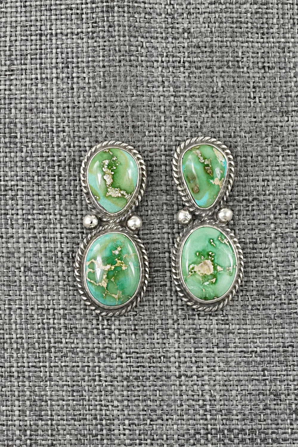 Turquoise & Sterling Silver Earrings - Eugene Gruber