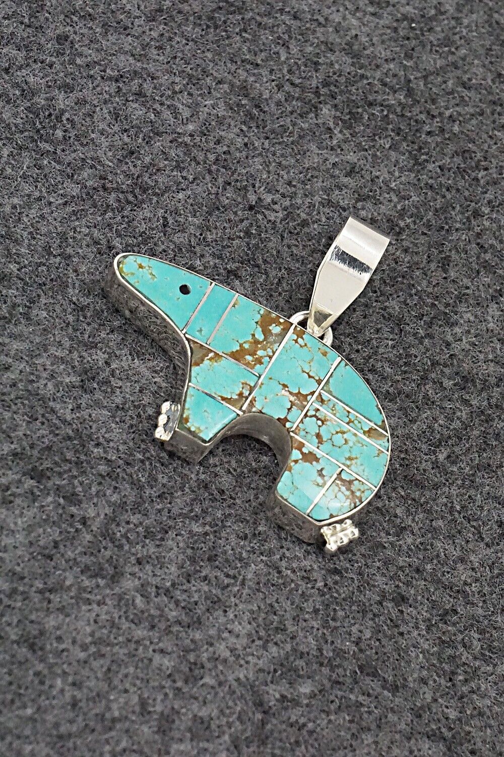 Turquoise & Sterling Silver Pendant - Edison Yazzie