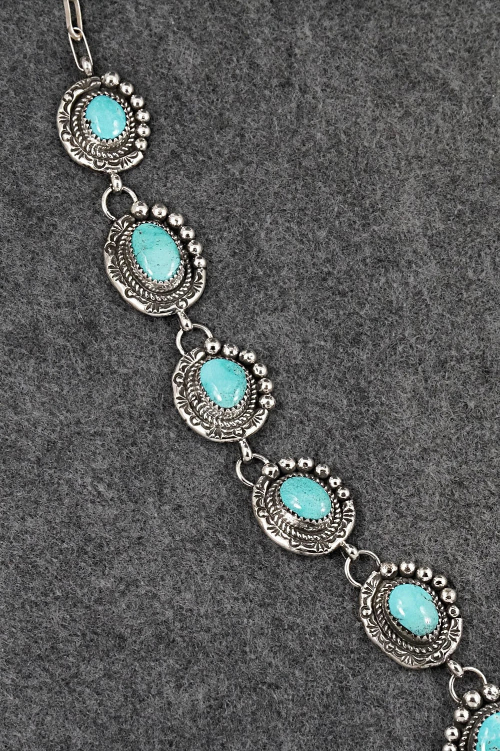 Turquoise & Sterling Silver Necklace and Earrings Set - Phil Nez