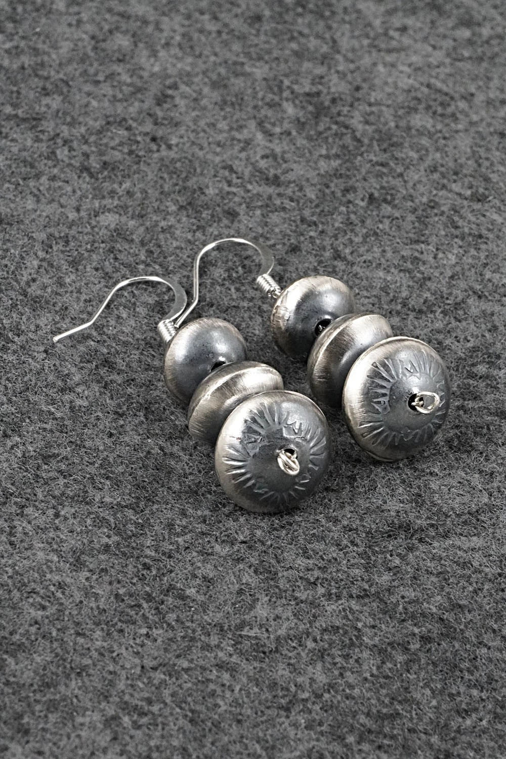 Sterling Silver Navajo Pearl Necklace and Earrings Set - Angeline Miller
