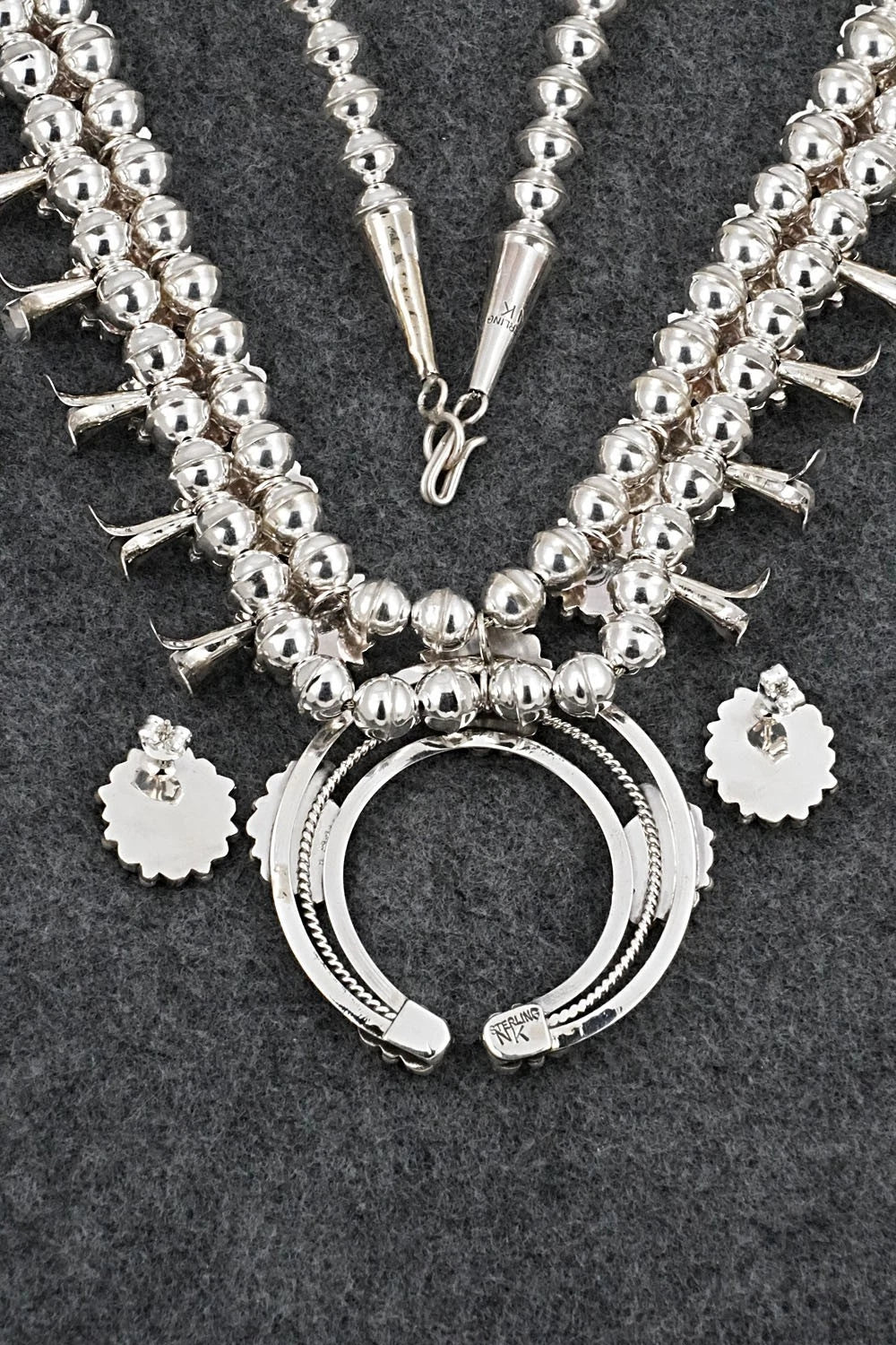 Coral & Sterling Silver Squash Blossom Set - Nathaniel Curley