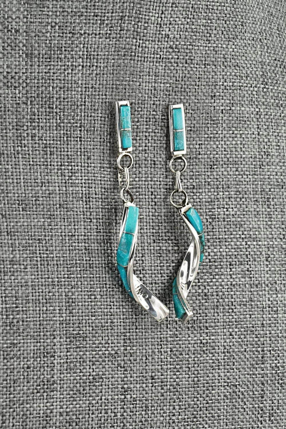 Turquoise & Sterling Silver Earrings - Gloria Waatsa