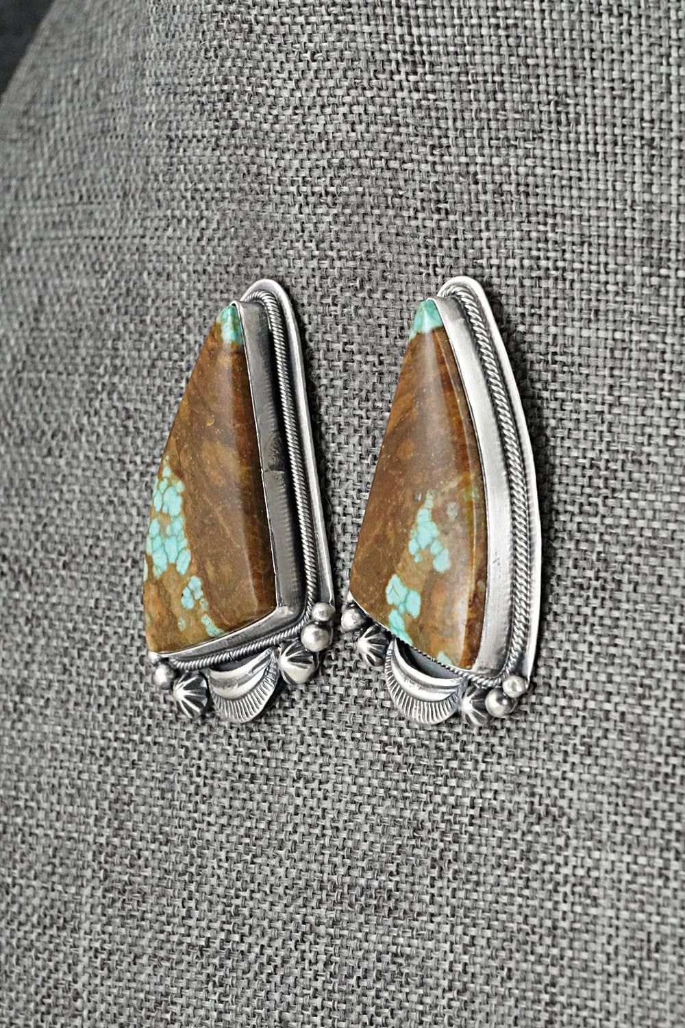 Turquoise & Sterling Silver Necklace and Earrings Set - Darrin Livingston