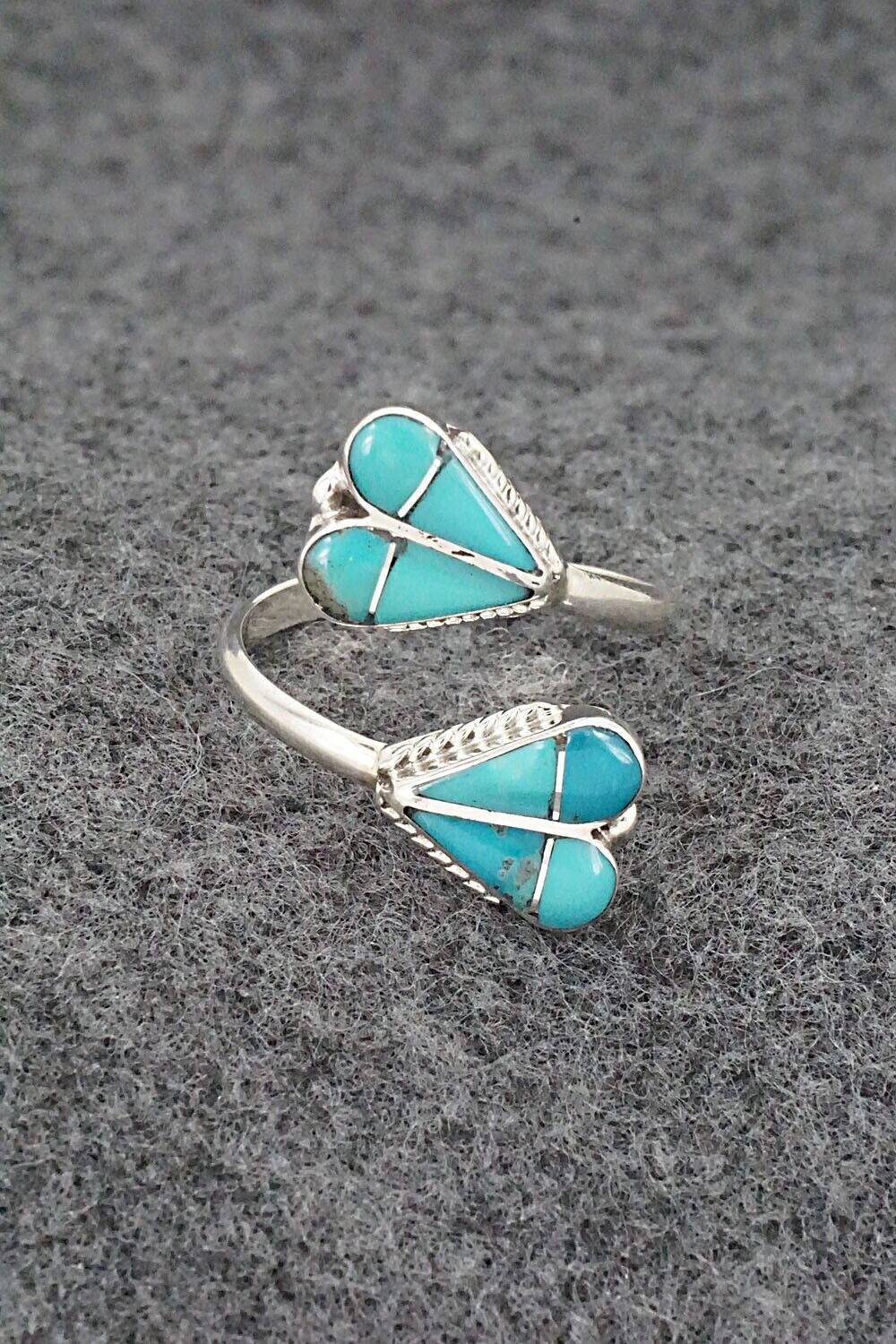 Turquoise & Sterling Silver Ring - Velda Nastacio - Size 9 Adj.
