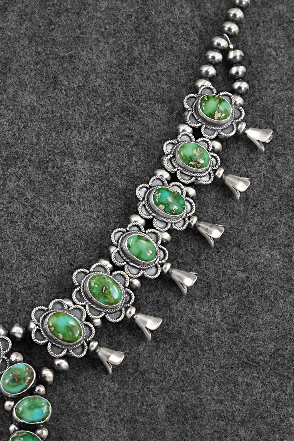 Turquoise & Sterling Silver Squash Blossom Set - Darrin Livingston