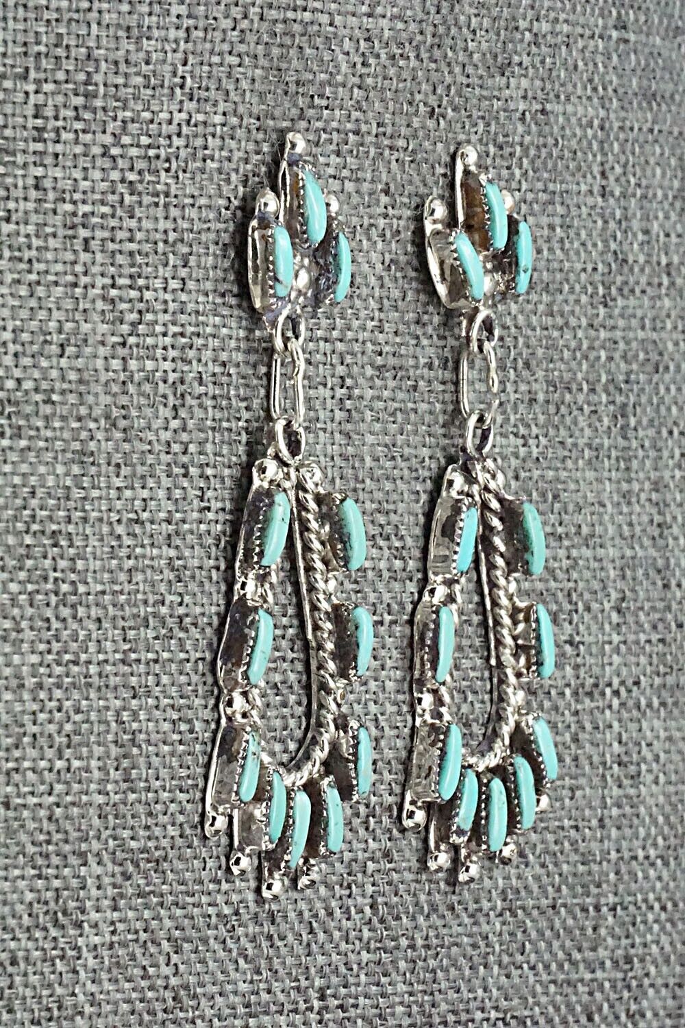 Turquoise & Sterling Silver Earrings - Veronica Yawakia