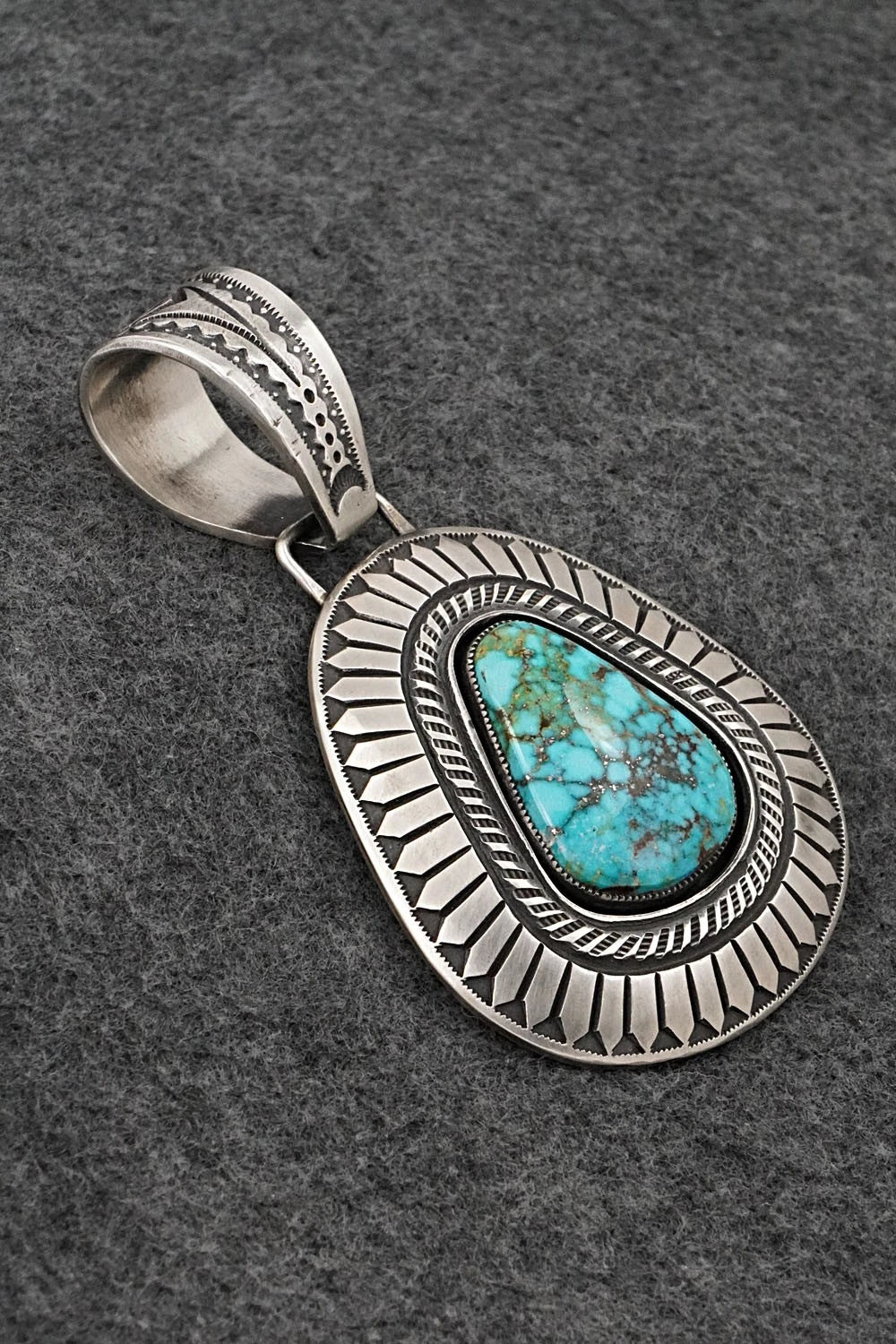 Turquoise & Sterling Silver Pendant - Calvin Martinez
