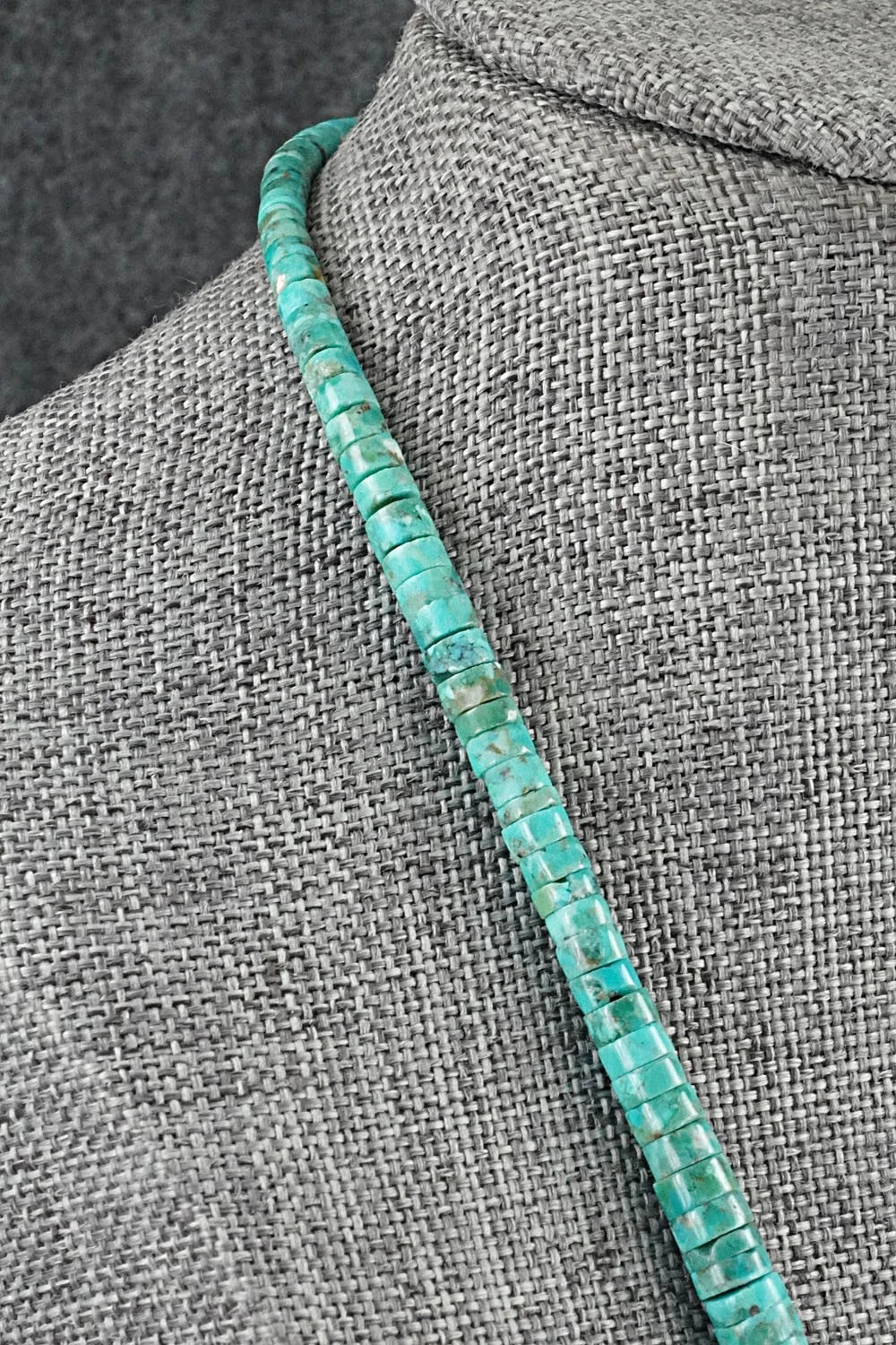 Turquoise & Sterling Silver Necklace 18" - Doreen Jake