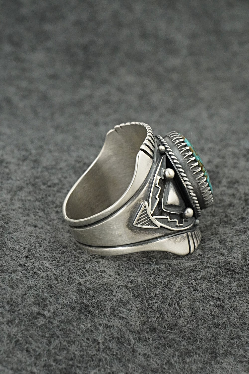 Turquoise & Sterling Silver Ring - Derrick Gordon - Size 13