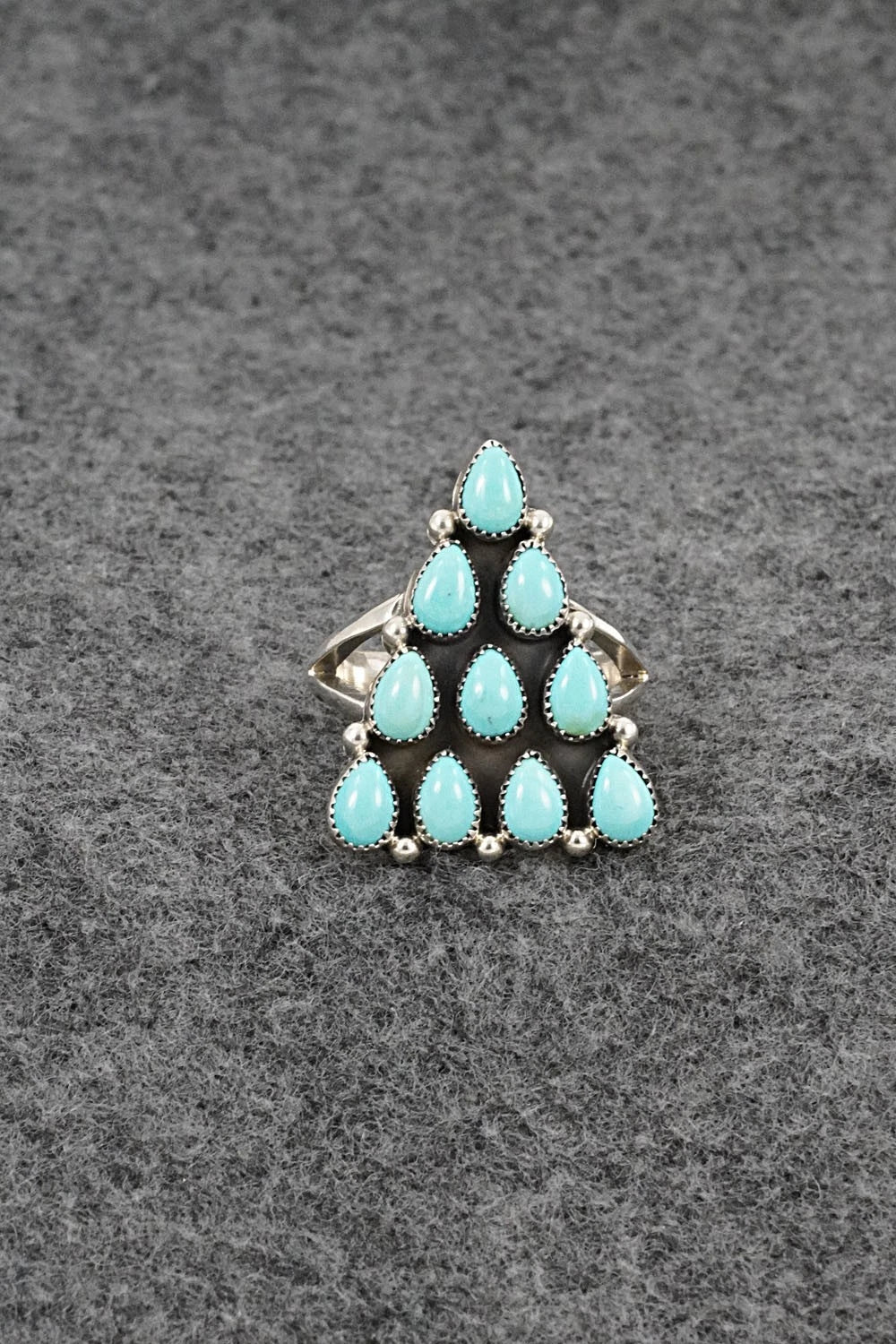 Turquoise & Sterling Silver Ring - Loretta Delgarito - Size 9