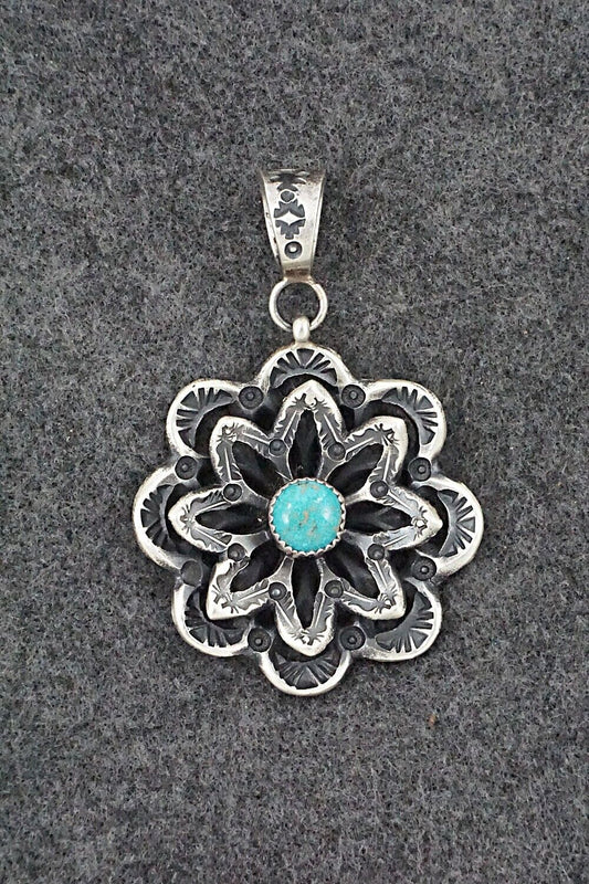Turquoise & Sterling Silver Pendant - Kevin Billah