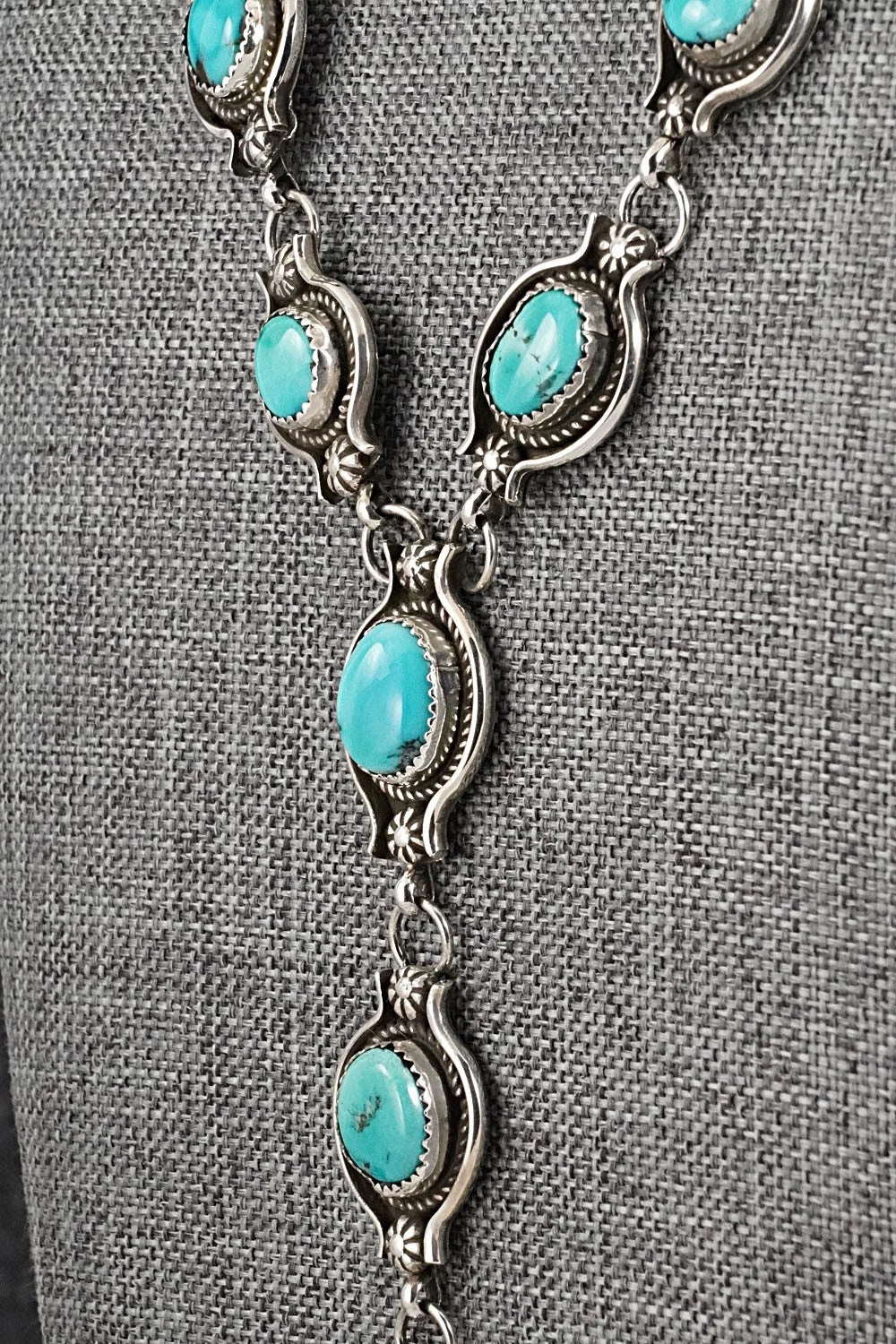 Turquoise & Sterling Silver Necklace and Earrings Set - Phil Nez