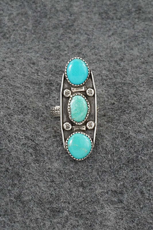Turquoise & Sterling Silver Ring - Priscilla Reeder - Size 9.5