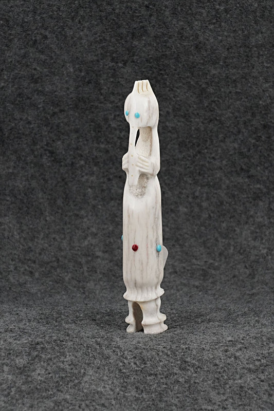 Flute Player Zuni Fetish Carving - Ethan Lowsayate