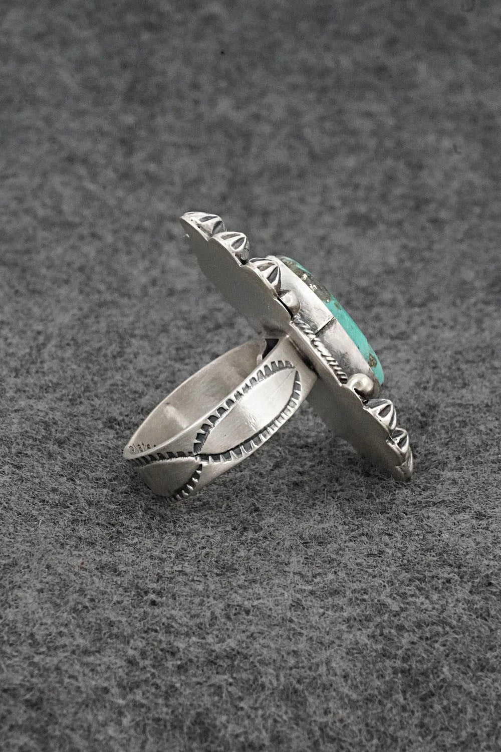 Turquoise & Sterling Silver Ring - Cordell Platero - Size Adjustable