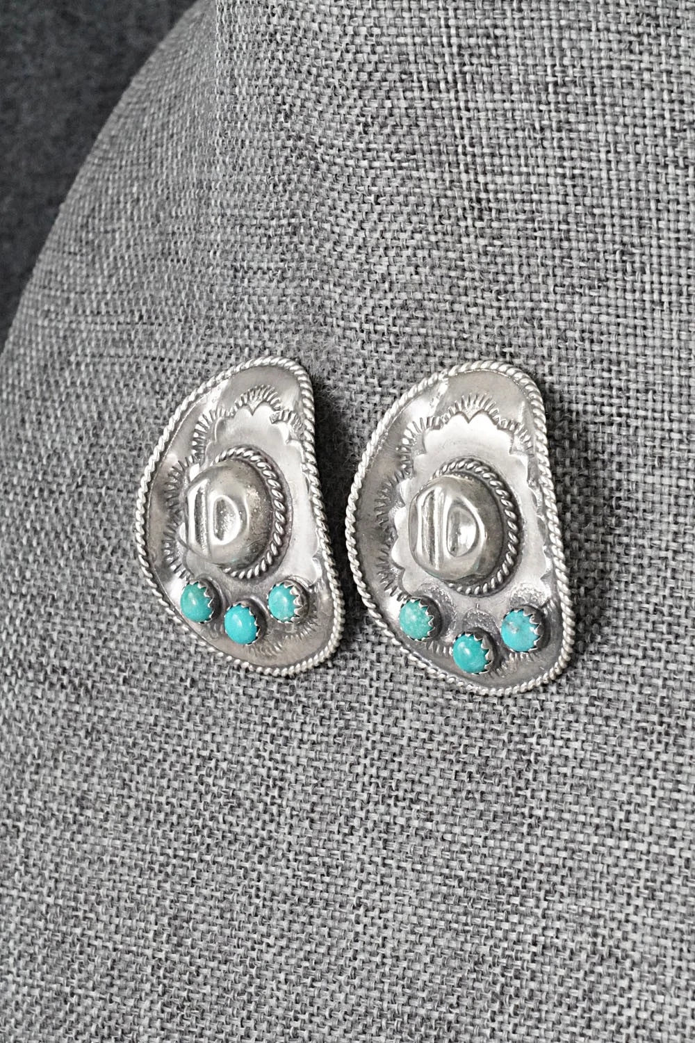 Turquoise & Sterling Silver Earrings - Bobby Platero