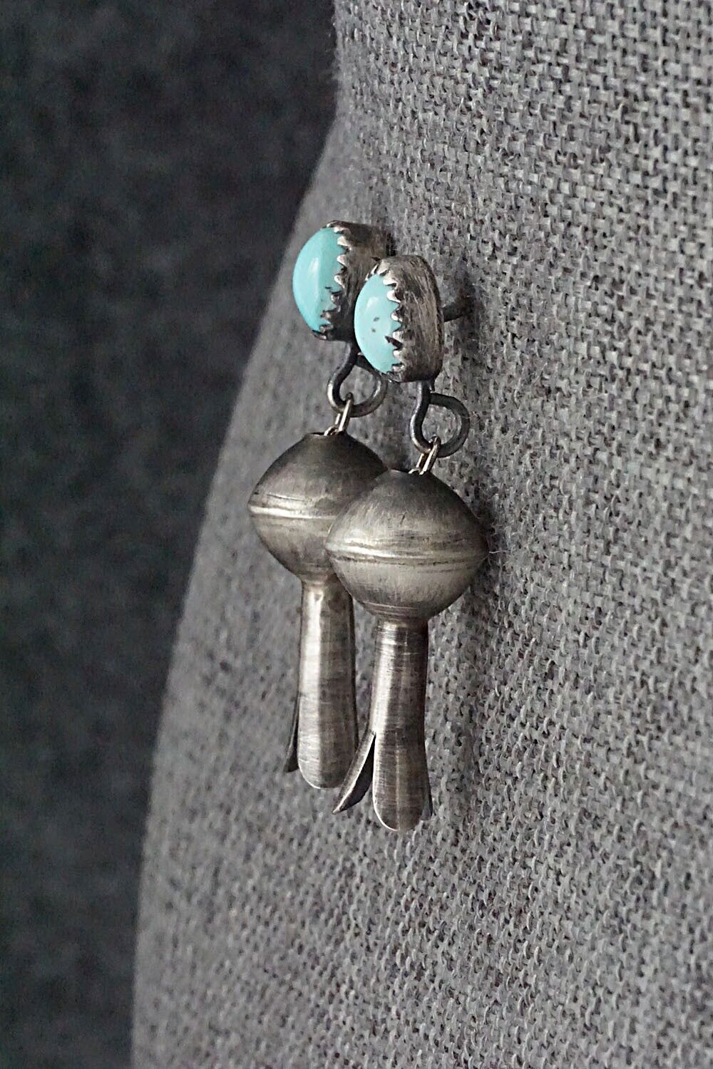 Turquoise & Sterling Silver Blossom Earrings - Shirley Lee