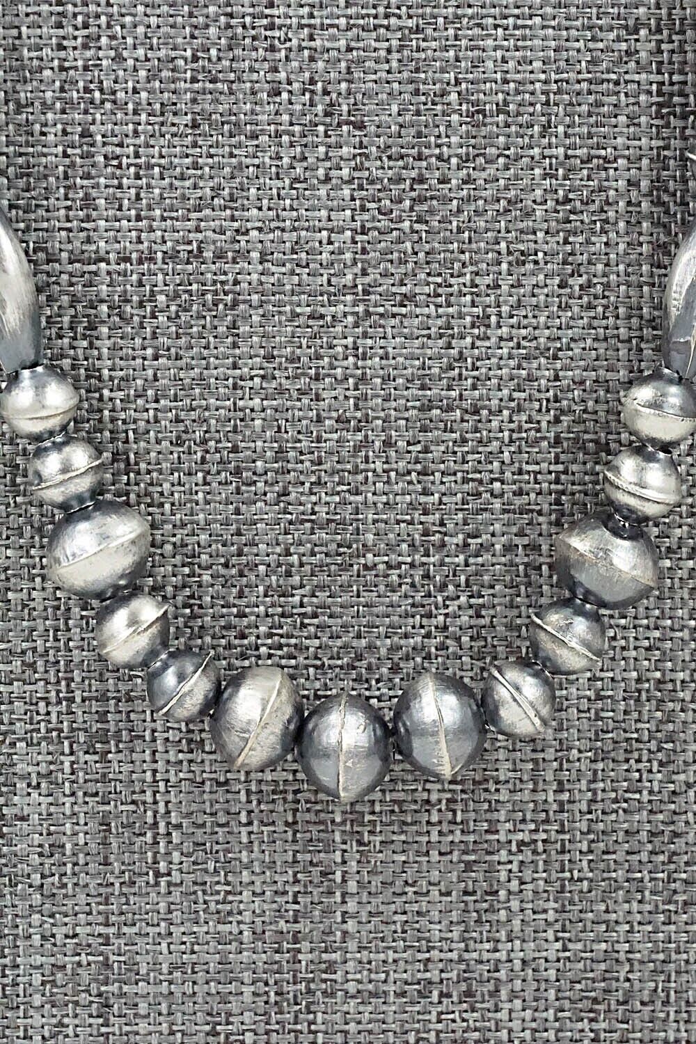 Sterling Silver Navajo Pearl Necklace 24" - Vintage