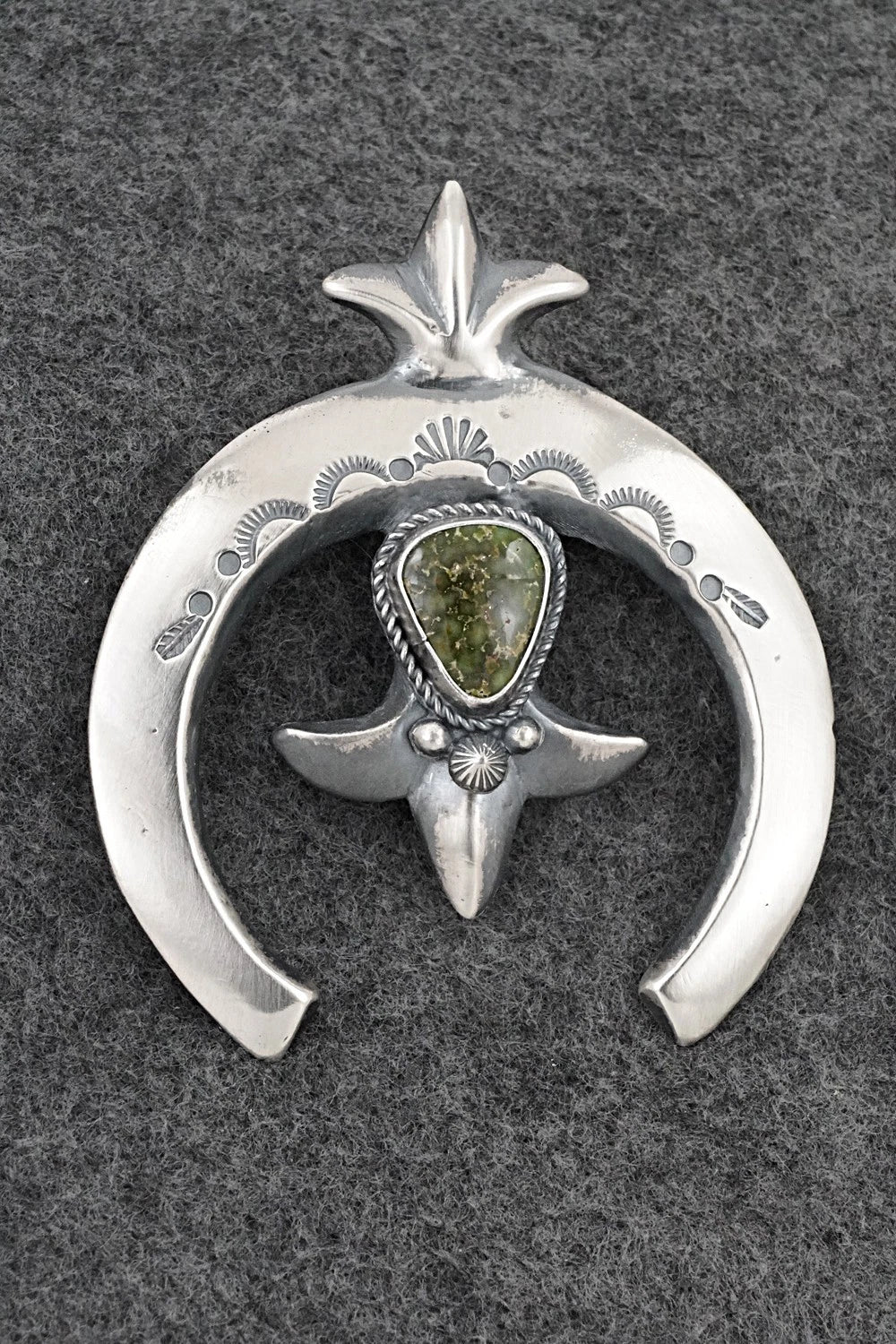 Turquoise & Sterling Silver Naja Pendant - Harrison Bitsue