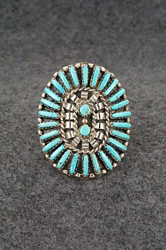 Turquoise & Sterling Silver Ring - Charlie John - Size 7