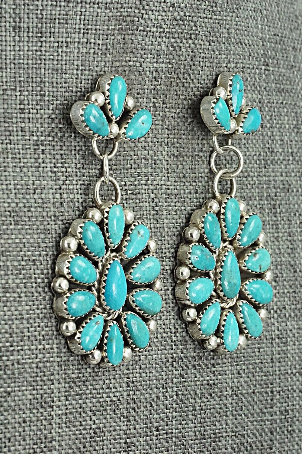 Turquoise & Sterling Silver Earrings - Rodney Notah