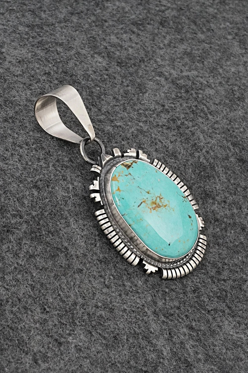 Turquoise & Sterling Silver Pendant - Randy Billy