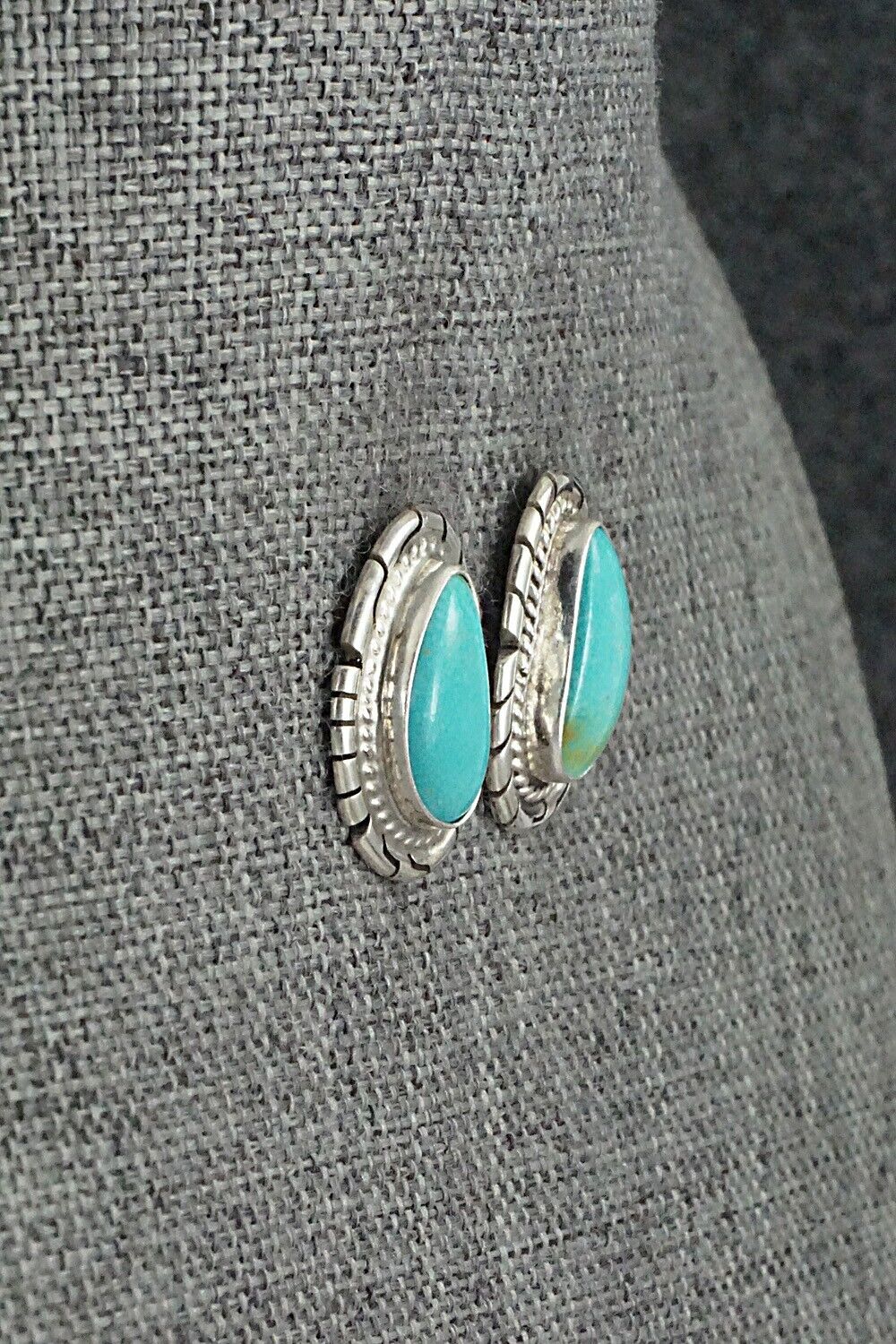 Turquoise & Sterling Silver Earrings - Peggy Skeets