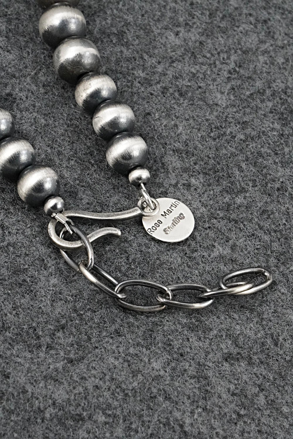Sterling Silver Navajo Pearl Necklace 20" - Rose Martin