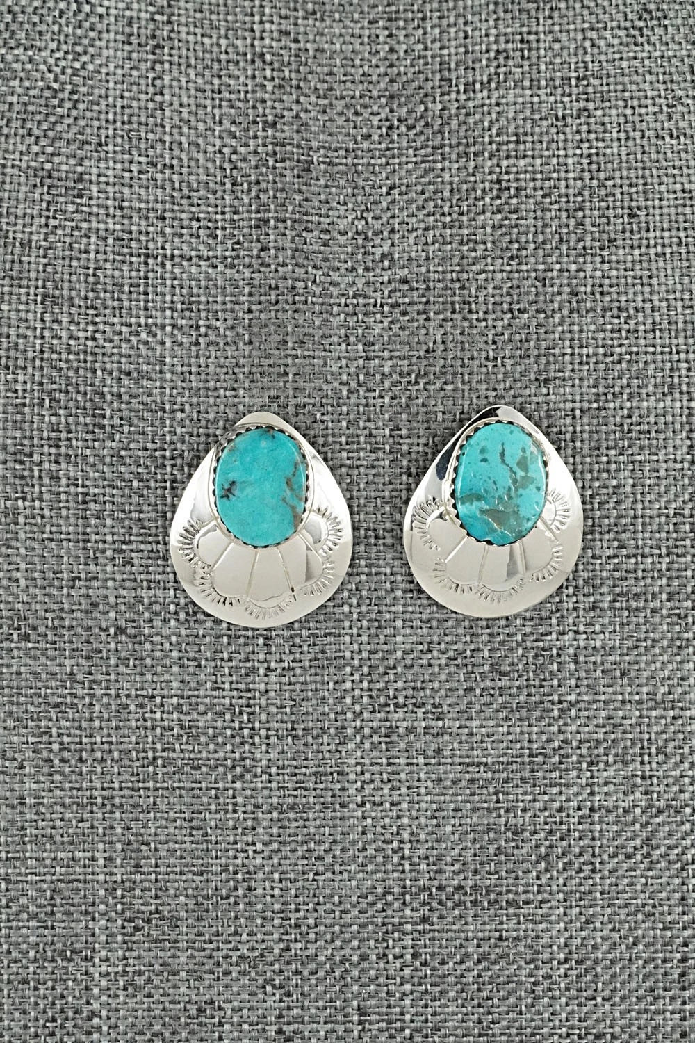 Turquoise & Sterling Silver Earrings - Brenda Bahe