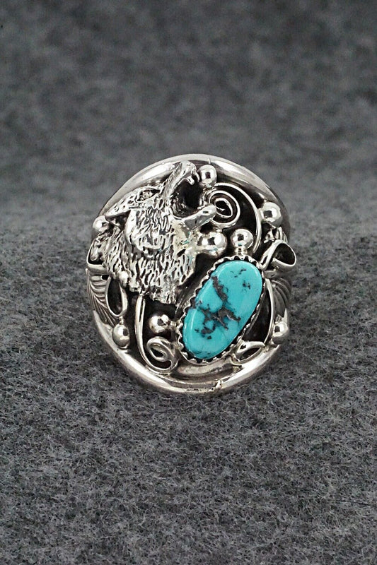 Turquoise & Sterling Silver Ring - Jeannette Saunders - Size 10