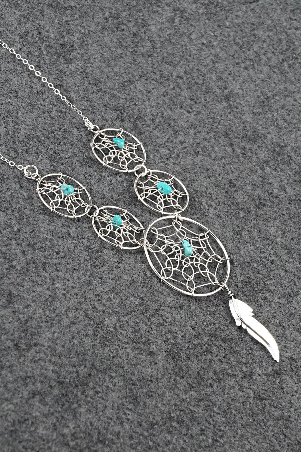 Turquoise & Sterling Silver Necklace - Lorenzo Arviso