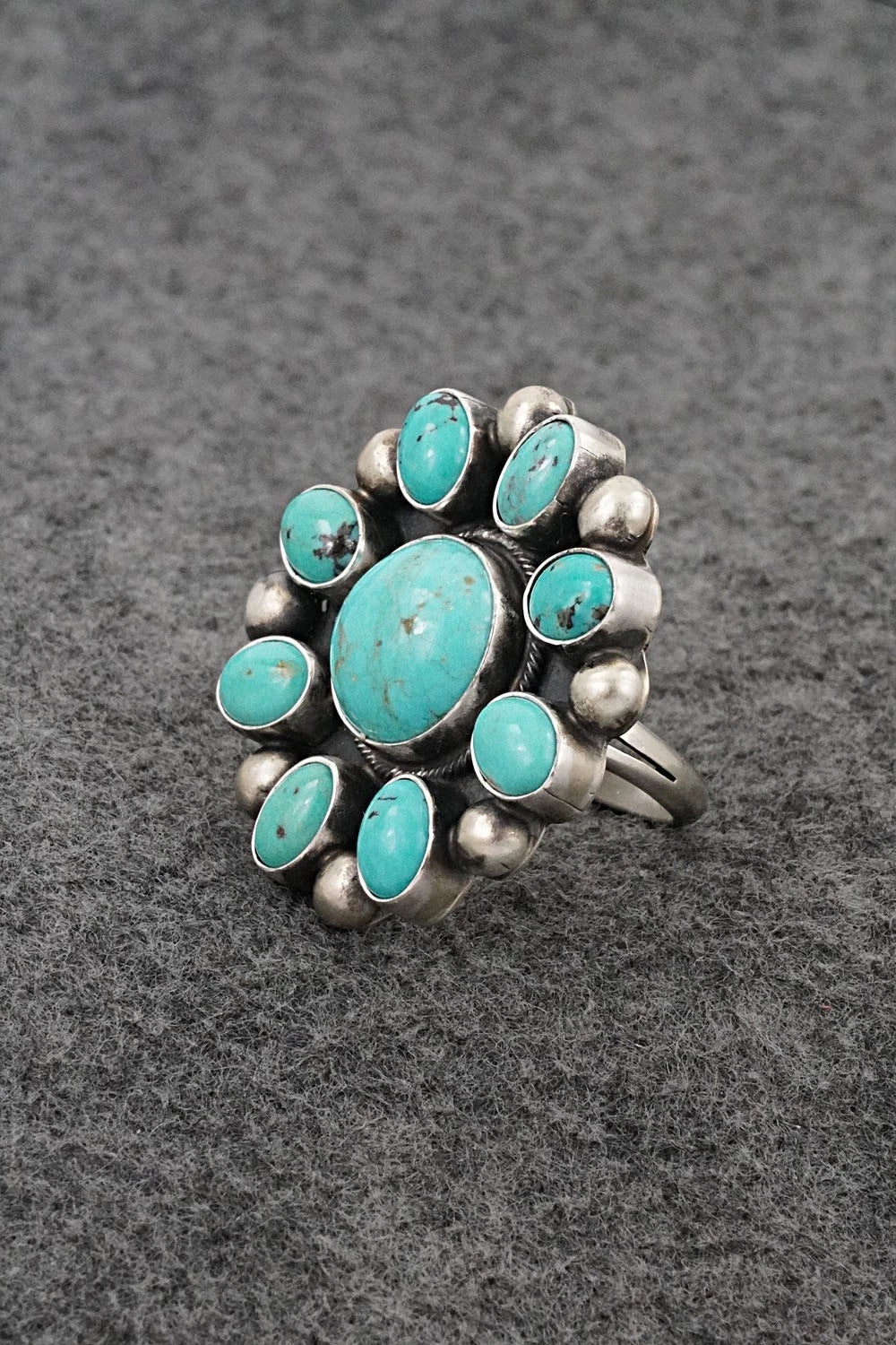 Turquoise & Sterling Silver Ring - Kathleen Livingston - Size Adjustable
