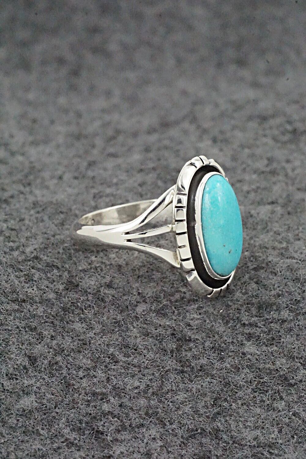 Turquoise & Sterling Silver Ring - Amos Begay - Size 9
