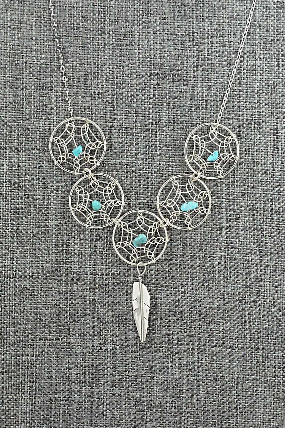 Turquoise & Sterling Silver Necklace - Lorenzo Arviso Jr.