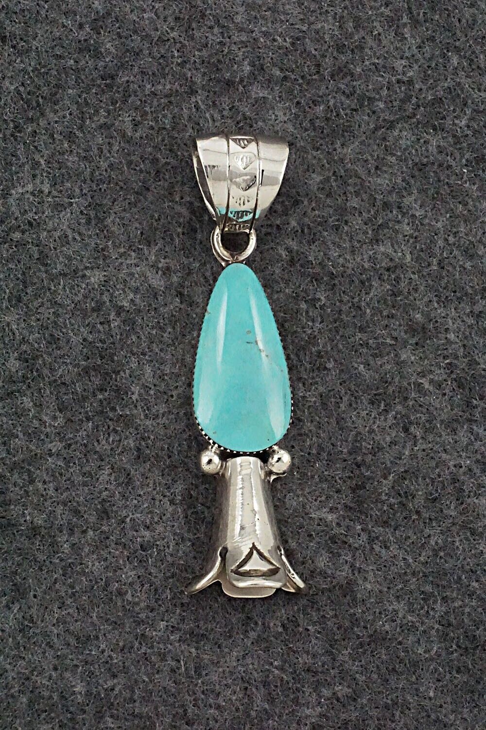 Turquoise & Sterling Silver Blossom Pendant - Dorothy Lee