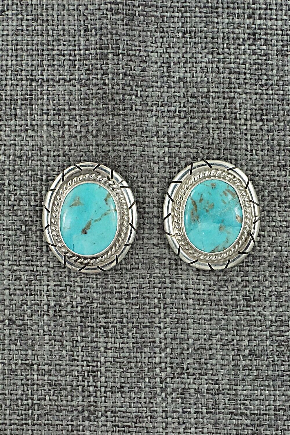 Turquoise & Sterling Silver Earrings - Peggy Skeets